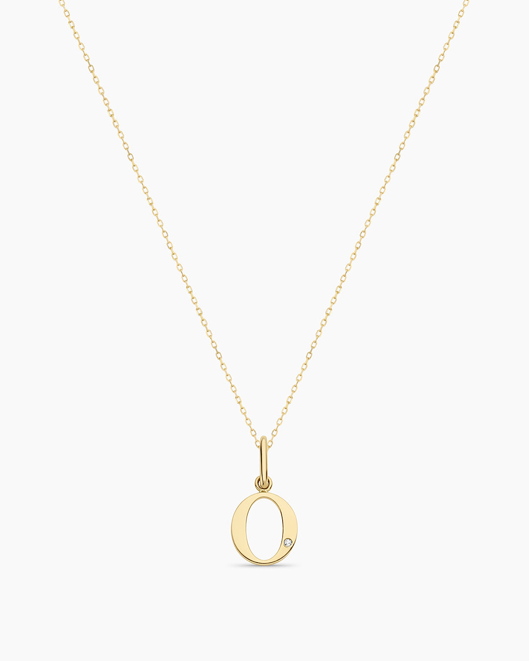 14K Diamond Vintage Alphabet Charm Necklace