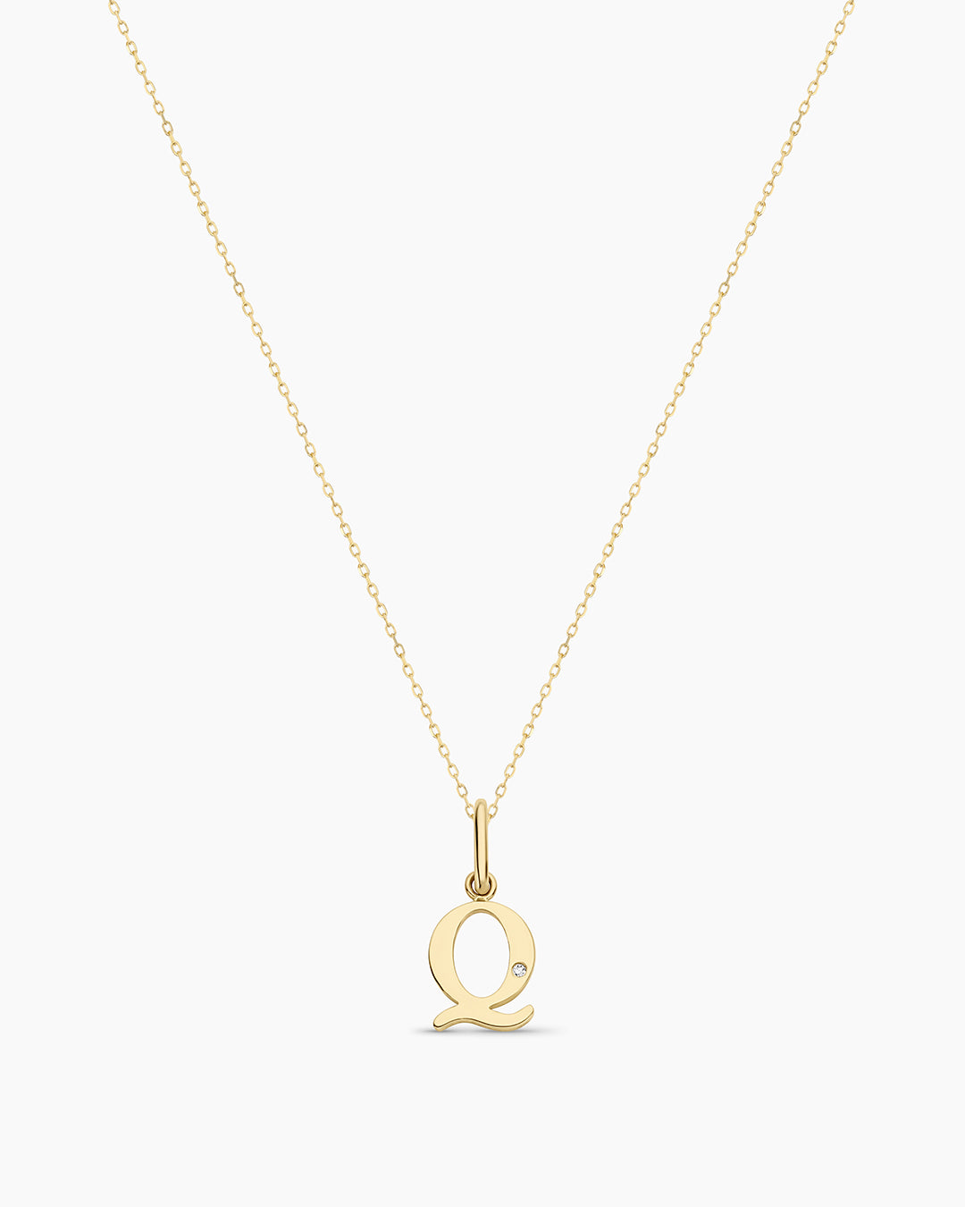 14K Diamond Vintage Alphabet Charm Necklace
