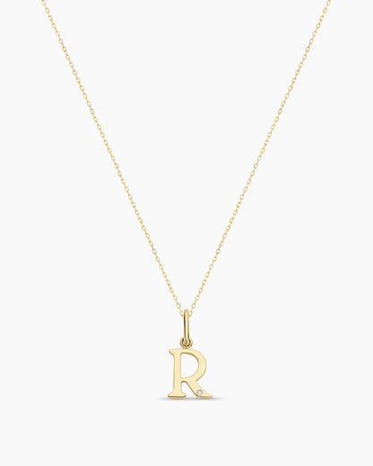 14K Diamond Vintage Alphabet Charm Necklace