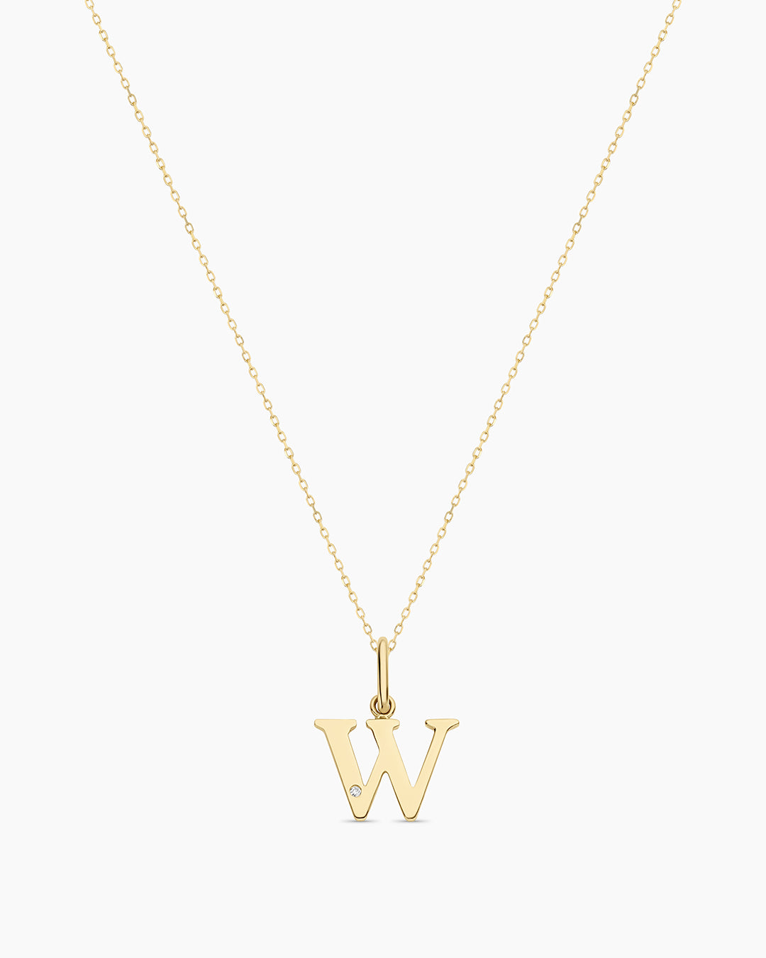 14K Diamond Vintage Alphabet Charm Necklace