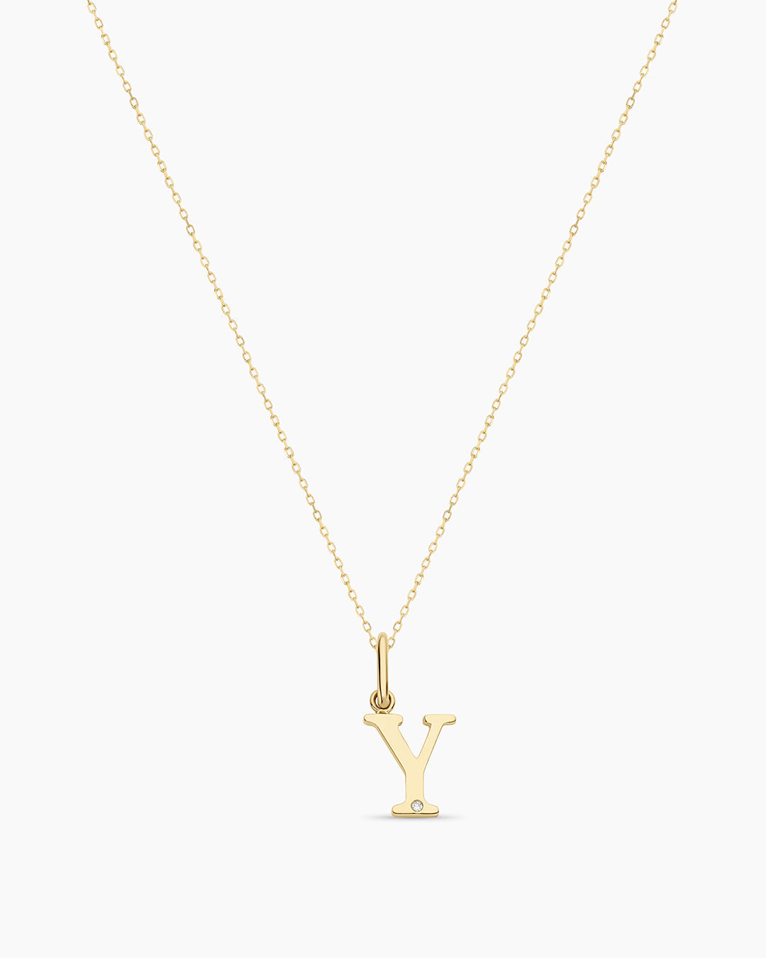 14K Diamond Vintage Alphabet Charm Necklace