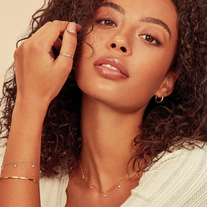 Gold Thin Engraved Bangle