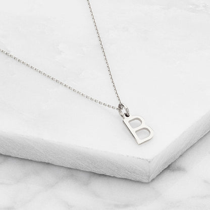 Silver Initial Letter Necklace