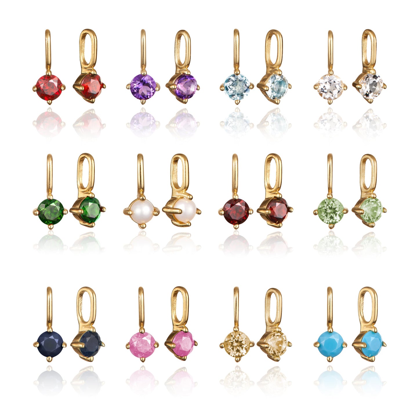 Gold Small Birthstone Pendant Necklace