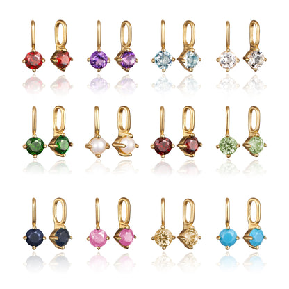 Gold Small Individual Birthstone Charm