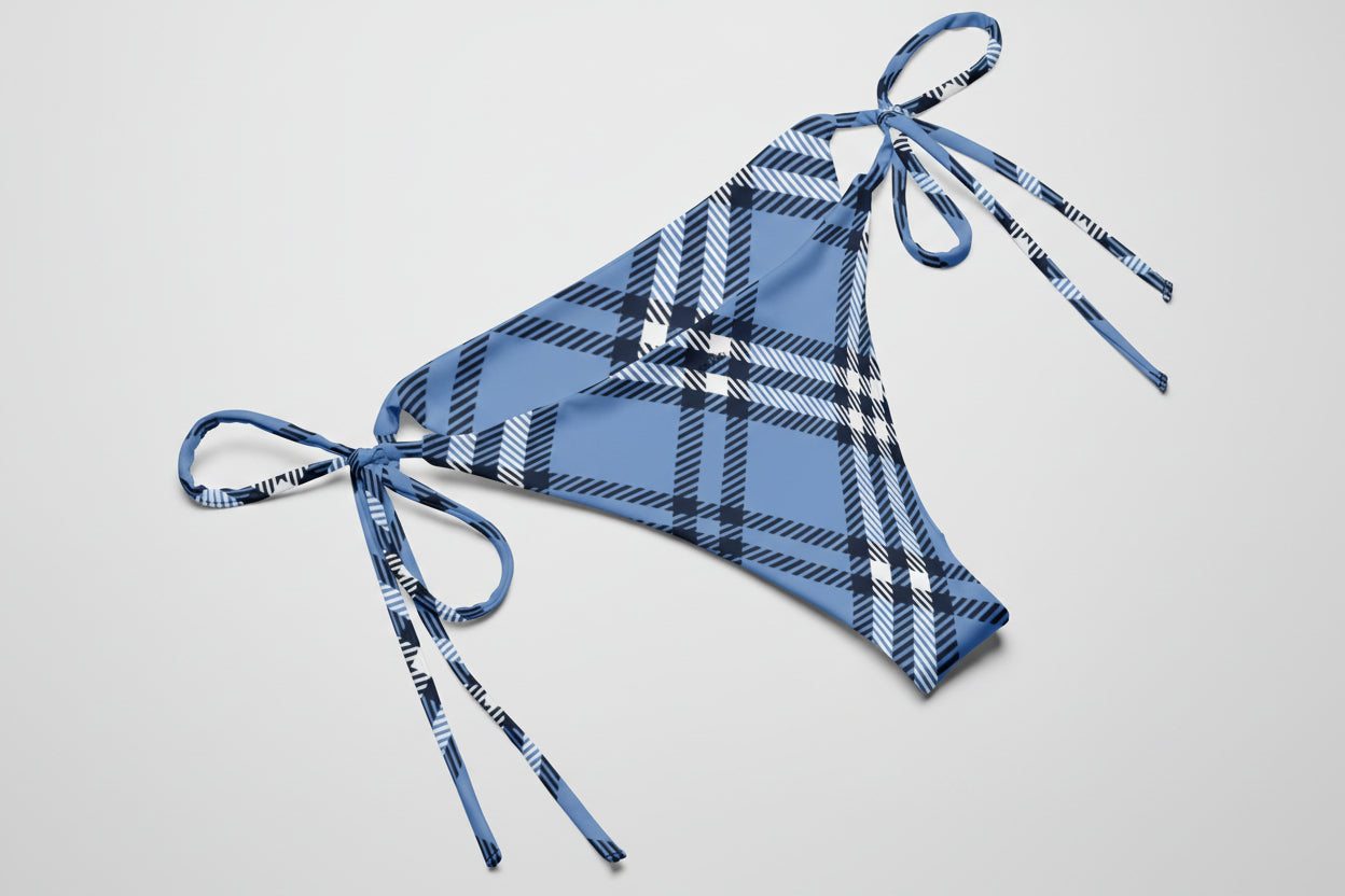 GymBum UK Highland Check Bikini – Blue