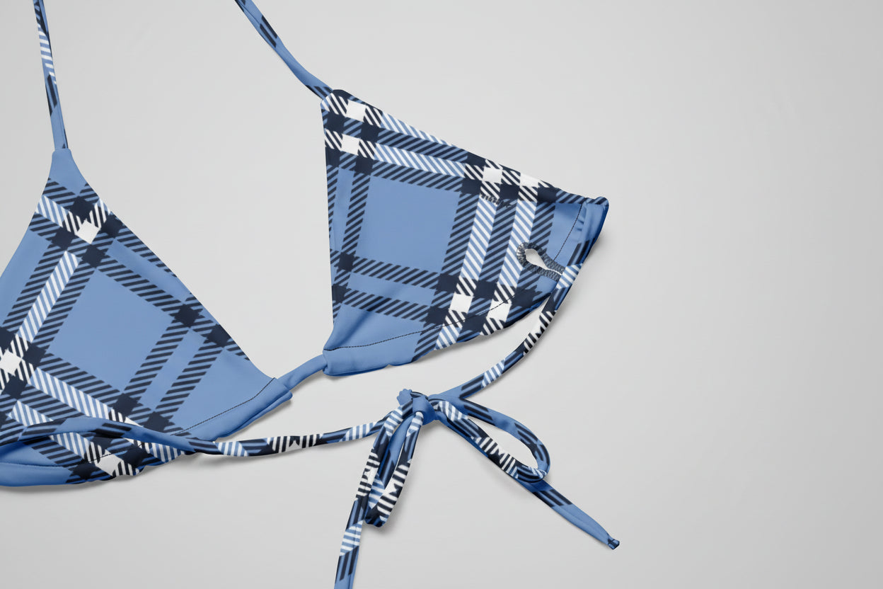 GymBum UK Highland Check Bikini – Blue