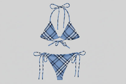 GymBum UK Highland Check Bikini – Blue