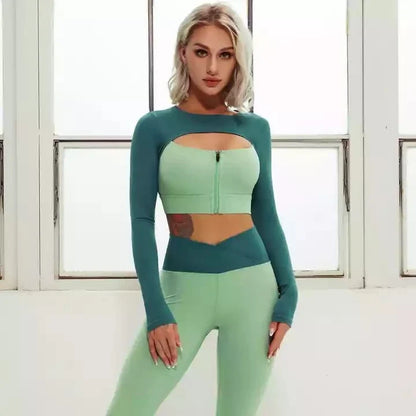 Women's Seamless Quick Dry Gym Top and Leggings Set
