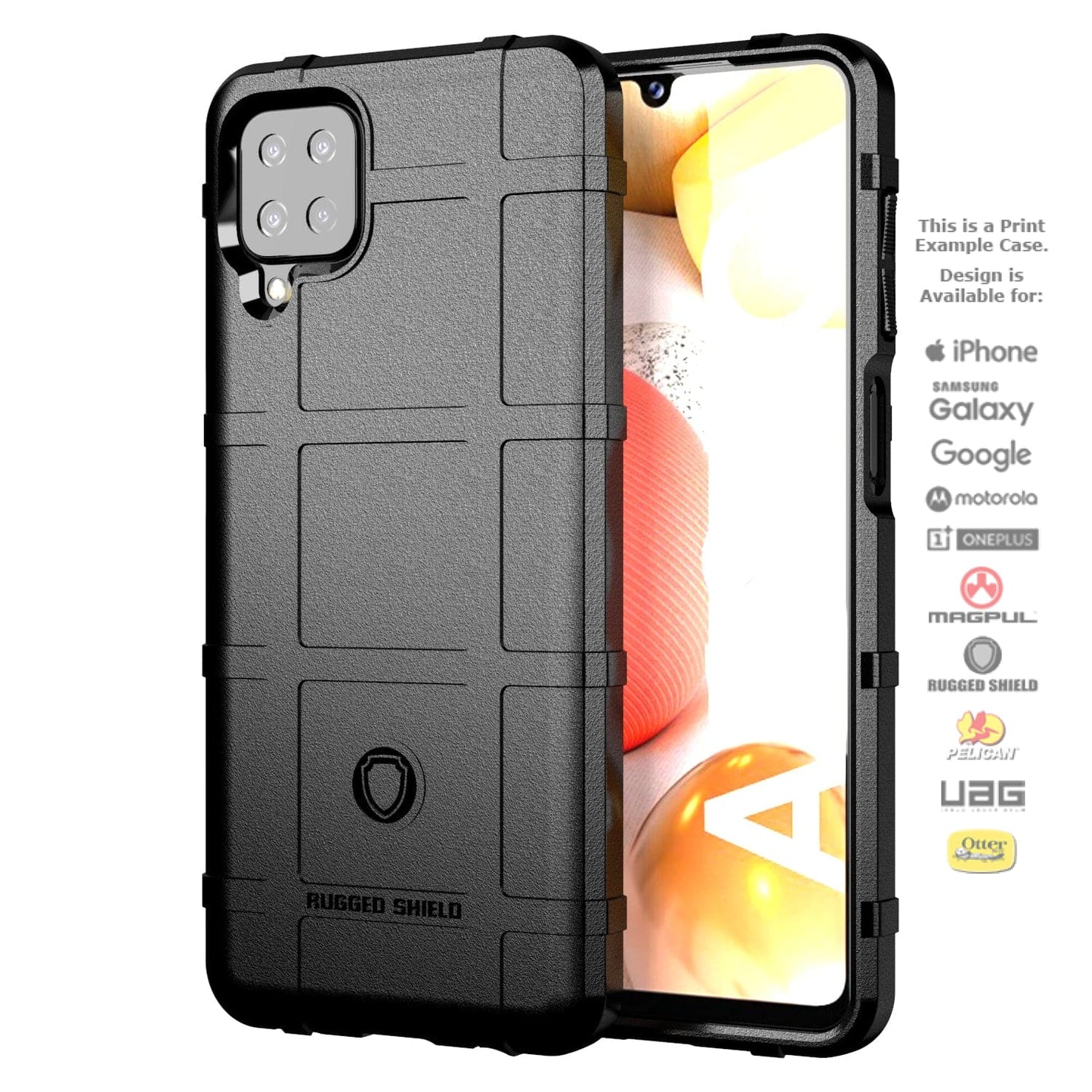 Rugged Shield Branded Solid Color TPU Cases for Samsung Galaxy Phone Models