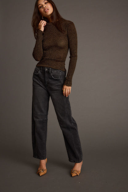 Mirage Gold Lurex Long Sleeve Top