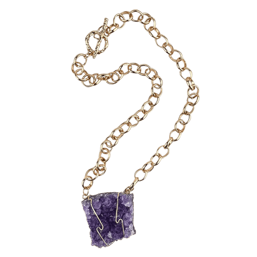 Amethyst Cluster Necklace #230