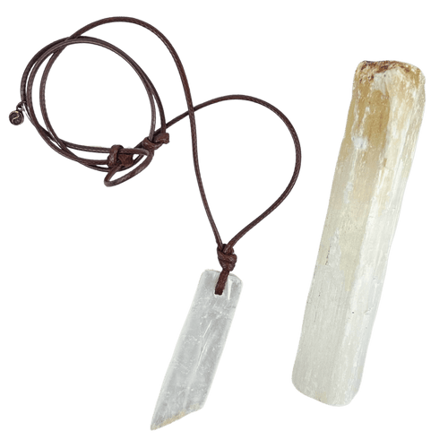 Energy Healing Necklace + Selenite Crystal #344