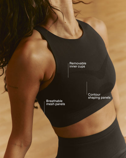 Seamless Racer Tank Bra - Coffee Bean