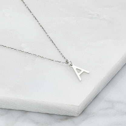 Silver Initial Letter Necklace