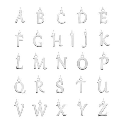 Silver Curve Initial Letter Necklace