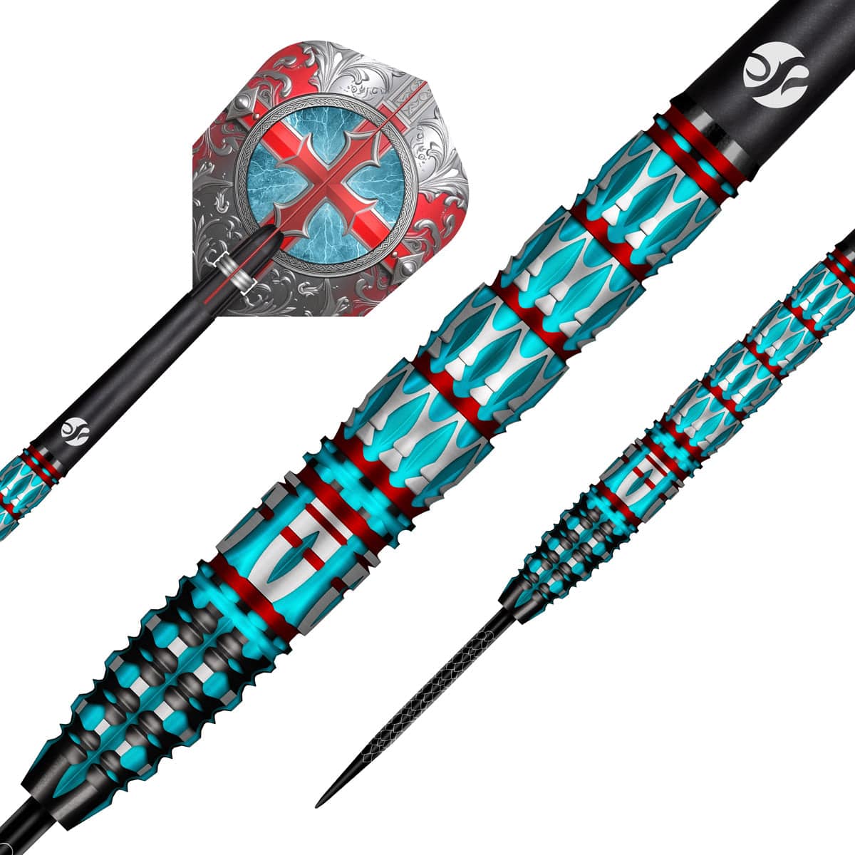 SHOT - 24g - Future Knights St George - 95% Tungsten - Steel Tip Darts Set