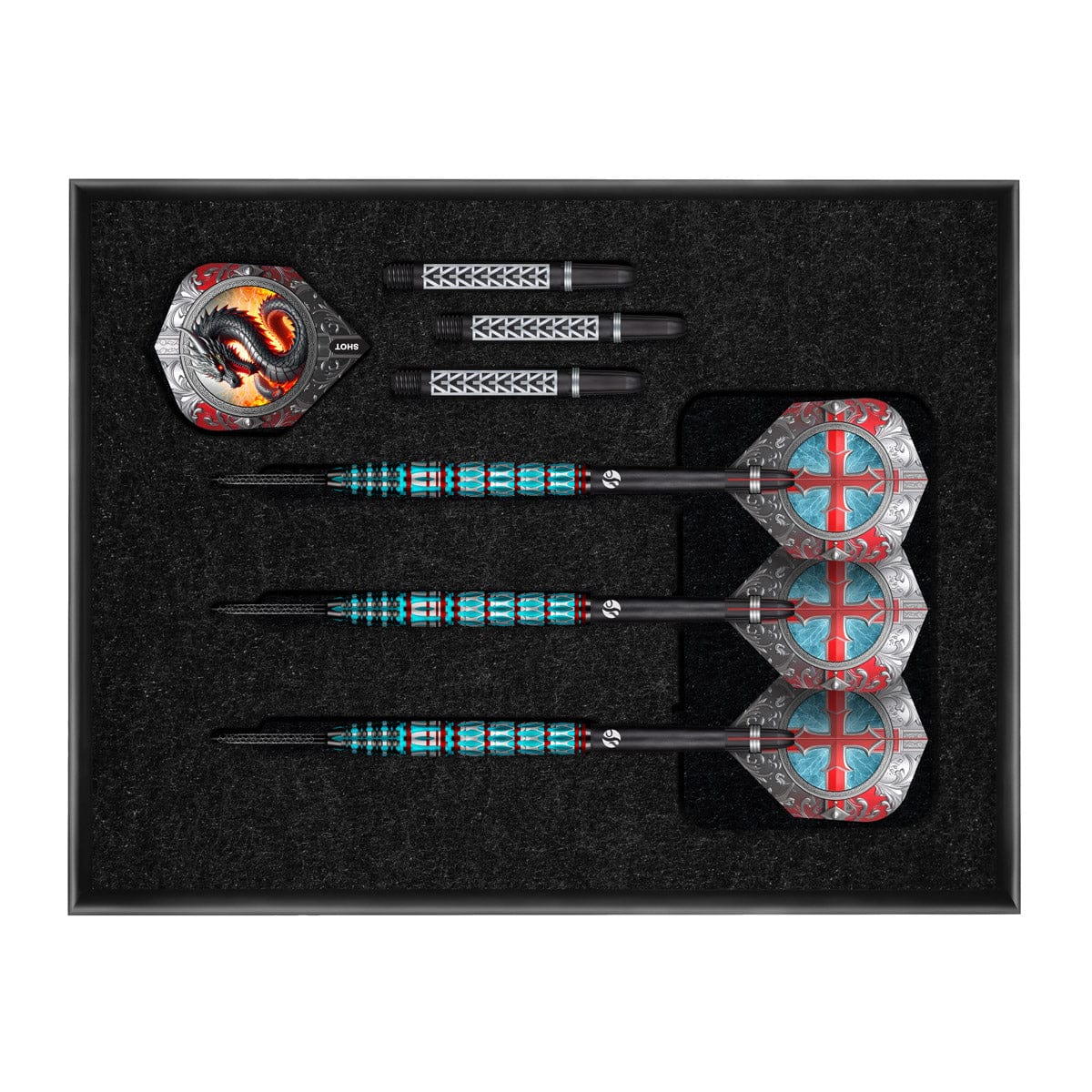 SHOT - 24g - Future Knights St George - 95% Tungsten - Steel Tip Darts Set