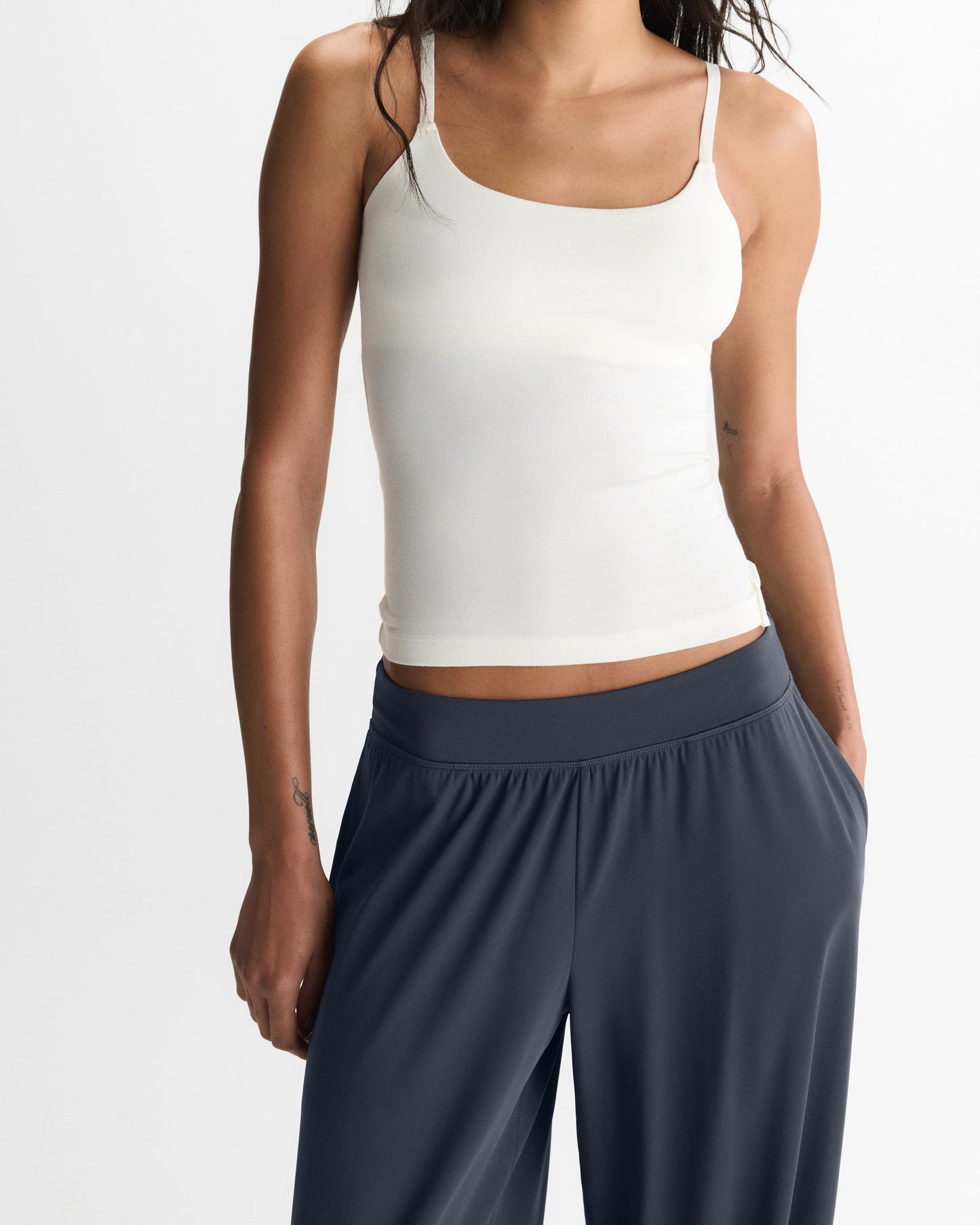 Modal Soft Skinny Strap Cami Top - Marshmallow White