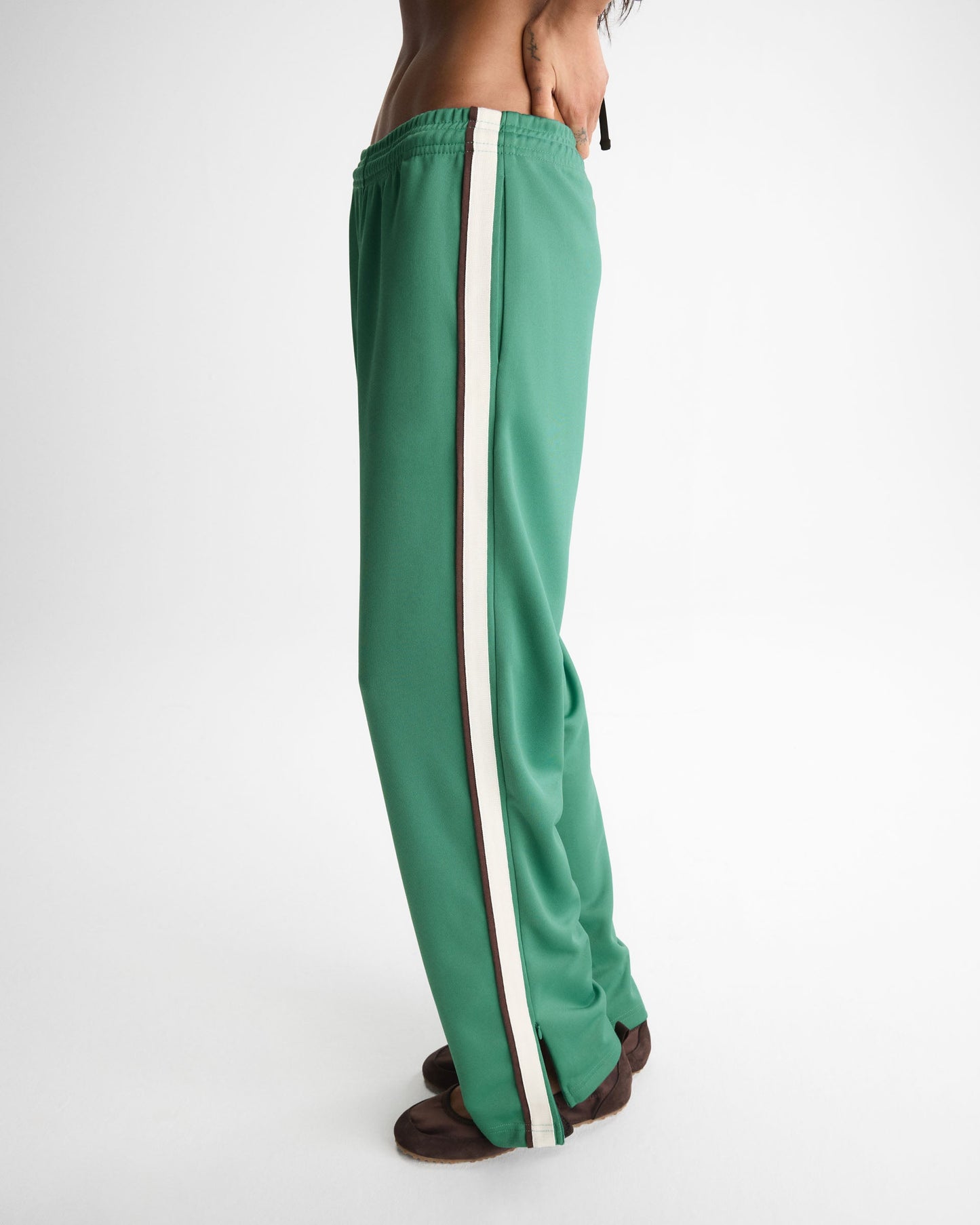 Side Stripe Track Pants - Eucalyptus Green