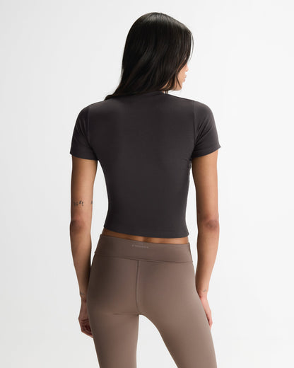 Modal Soft Short Sleeve Top - Coffee Bean