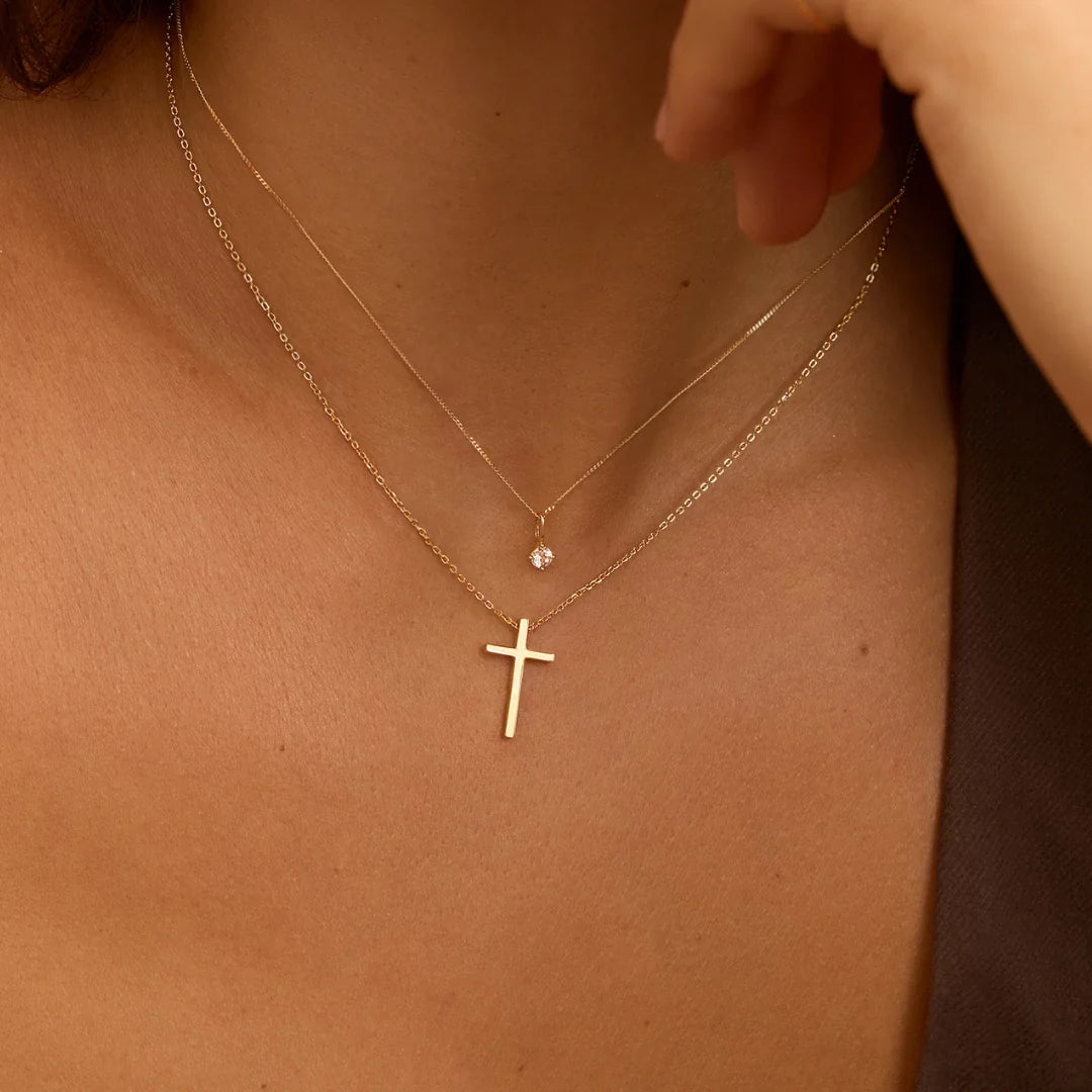Gold Small Birthstone Pendant Necklace