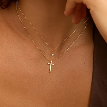 Gold Small Birthstone Pendant Necklace
