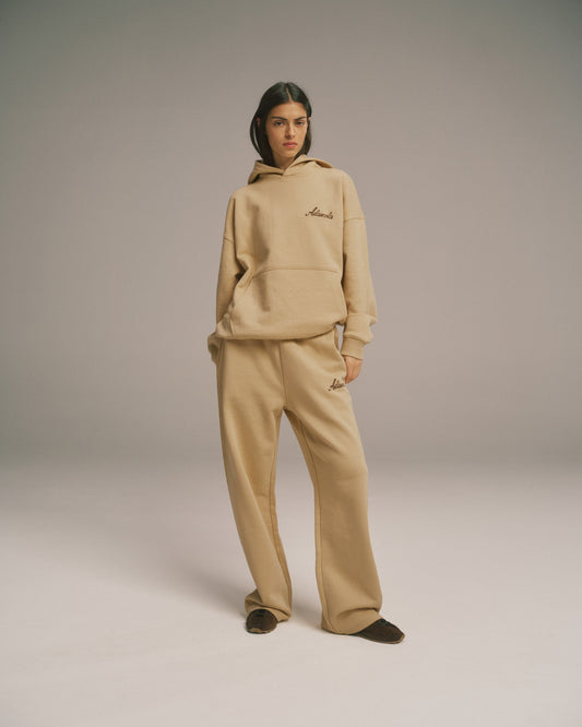 Signature Straight Leg Sweatpants - Caramel Beige