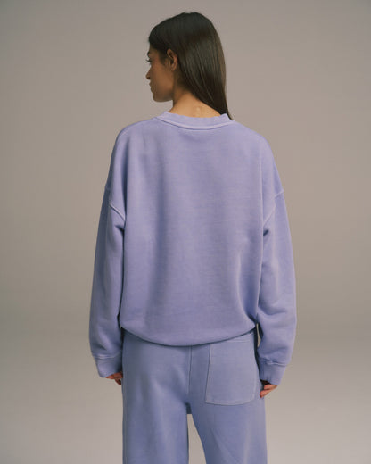 Varsity Oversized Sweatshirt - Washed Lavender