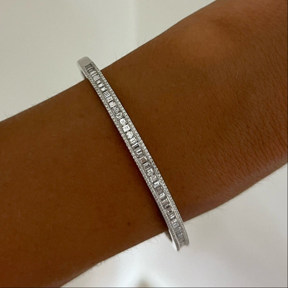 Little Gianna Baguette Diamond Bangle 2 ctw