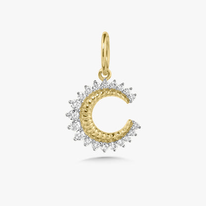 Mini Moon Gold & Diamond Moon Charm