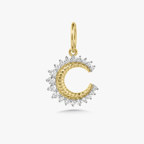 Mini Moon Gold & Diamond Moon Charm