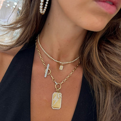 Mini Pave Diamond Initial Charm