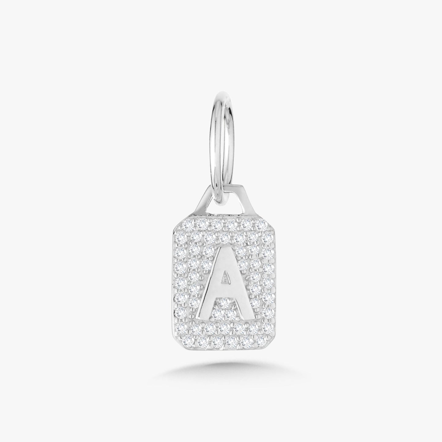 Mini Pave Diamond Initial Charm