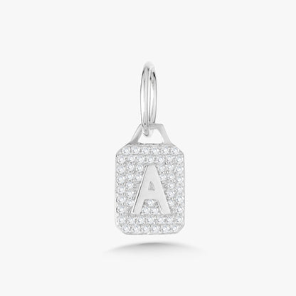 Mini Pave Diamond Initial Charm