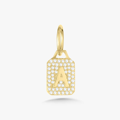 Mini Pave Diamond Initial Charm