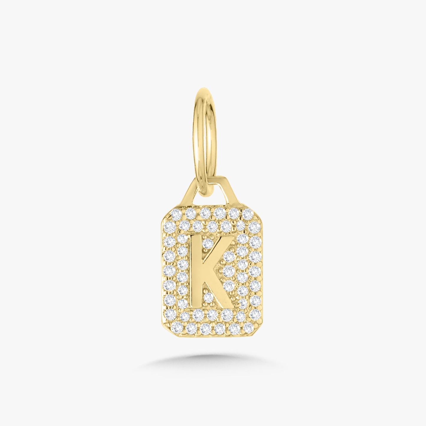 Mini Pave Diamond Initial Charm