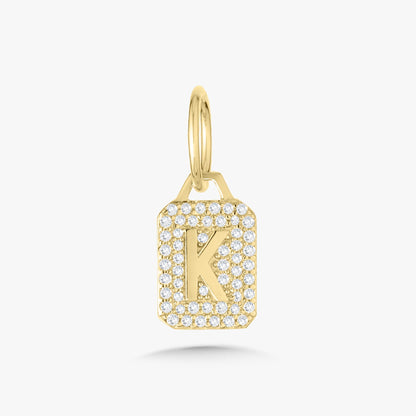 Mini Pave Diamond Initial Charm