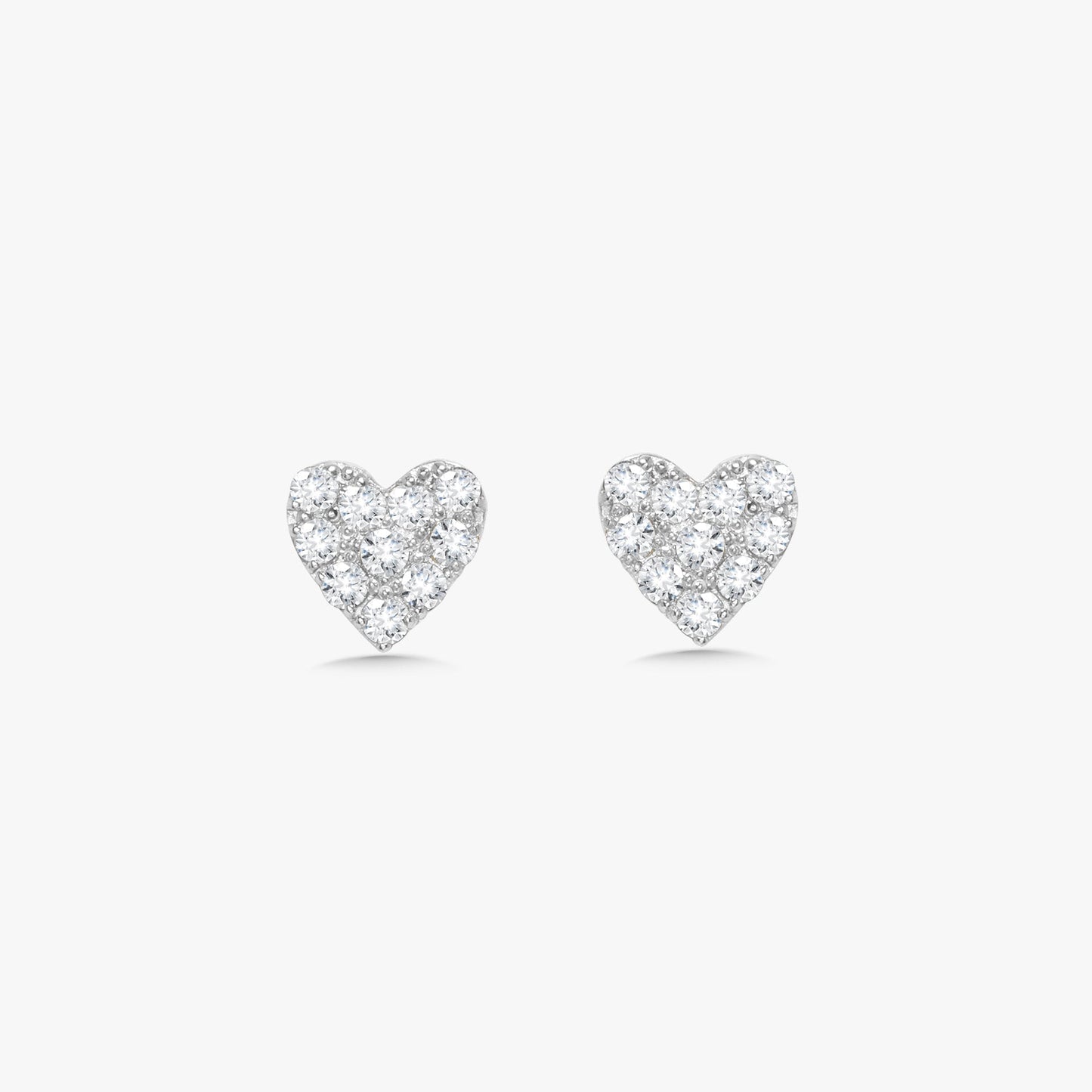 Mini "Love You More" Diamond Heart Stud Earrings