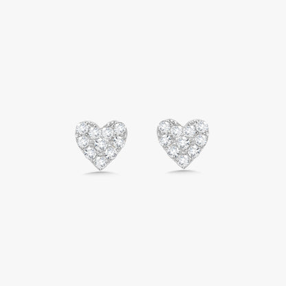 Mini "Love You More" Diamond Heart Stud Earrings