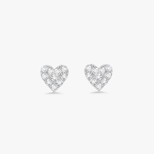 Mini "Love You More" Diamond Heart Stud Earrings