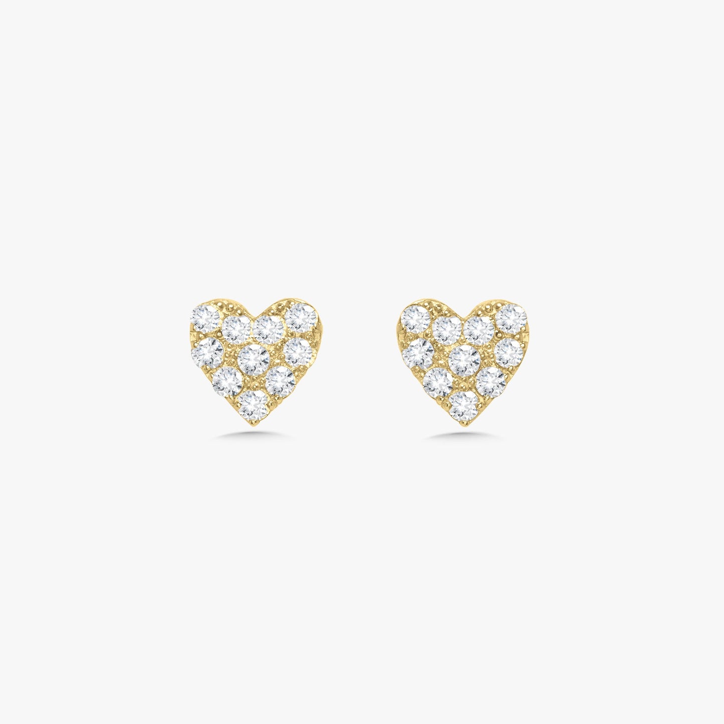 Mini "Love You More" Diamond Heart Stud Earrings