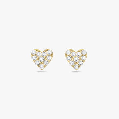 Mini "Love You More" Diamond Heart Stud Earrings