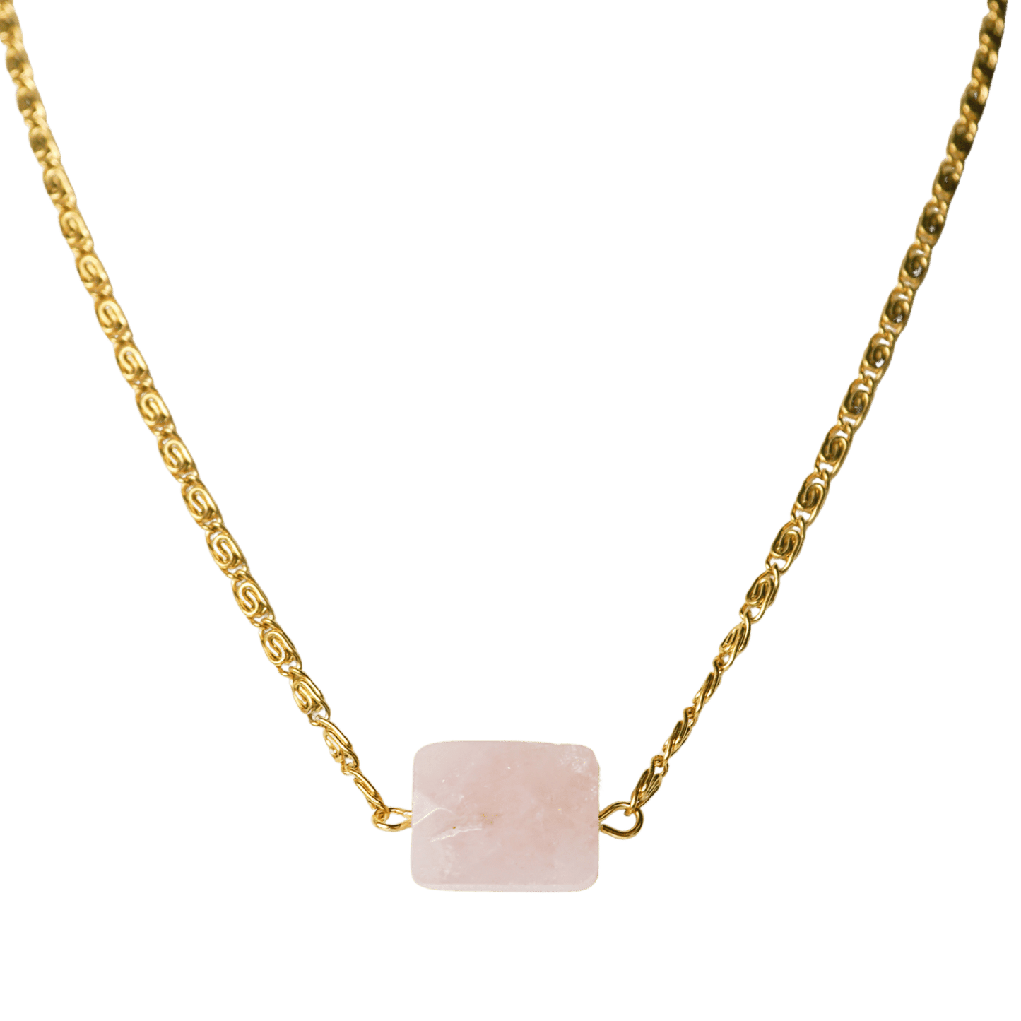 Morganite Rectangle Pendant Necklace