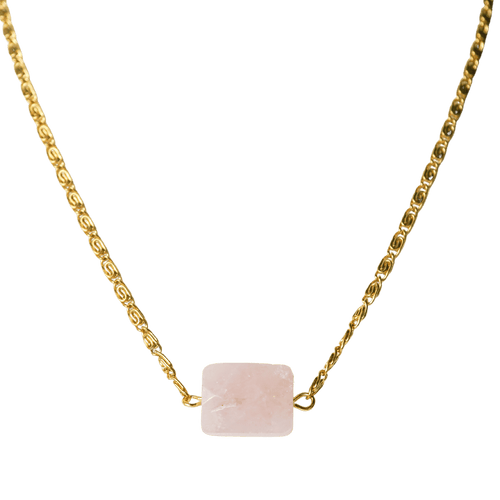 Morganite Rectangle Pendant Necklace