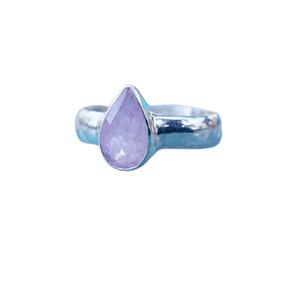 Morganite Teardrop Sterling Silver Ring