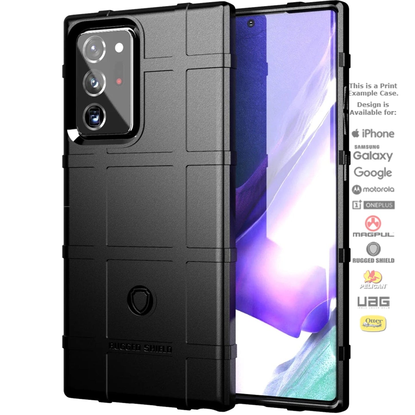 Rugged Shield Branded Solid Color TPU Cases for Samsung Galaxy Phone Models
