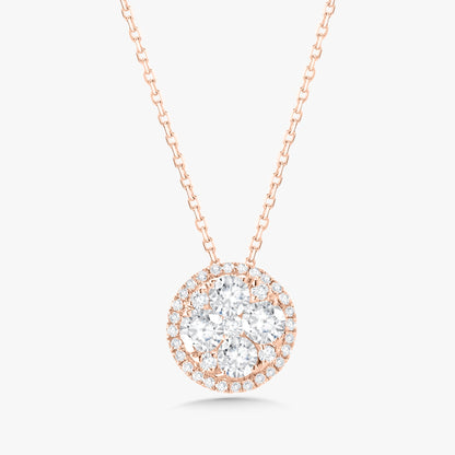 Natassia Round Pendant of Diamonds Necklace 0.60 ctw