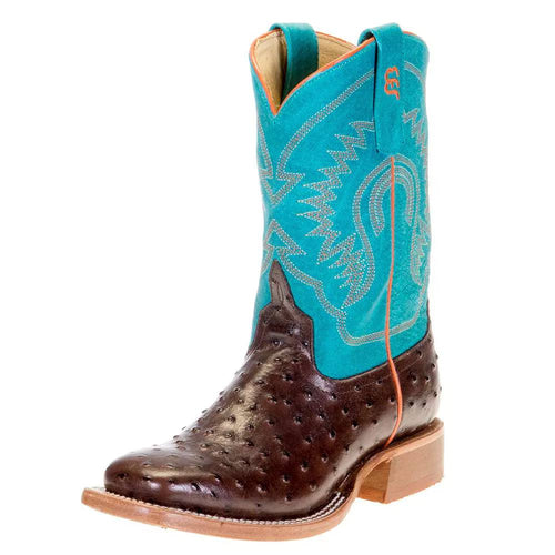 Anderson Bean Youth Chocolate Ostrich Boot