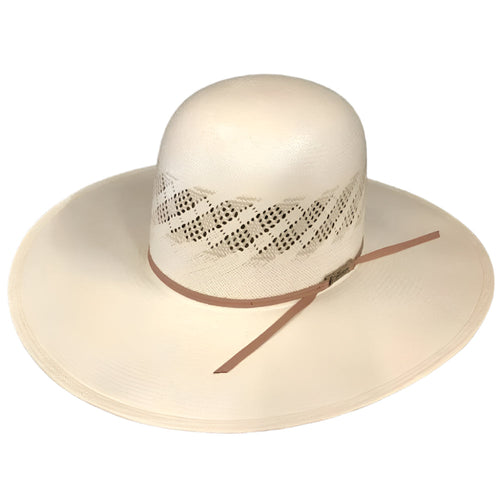 American Fancy Vent Two Tone 4 1/4" Brim Open Crown Straw Hat